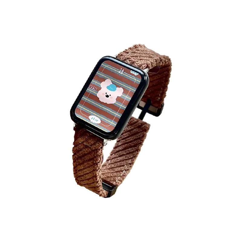IBOANN Xiaomi Compatibility Watch Band Corduroy Material-10