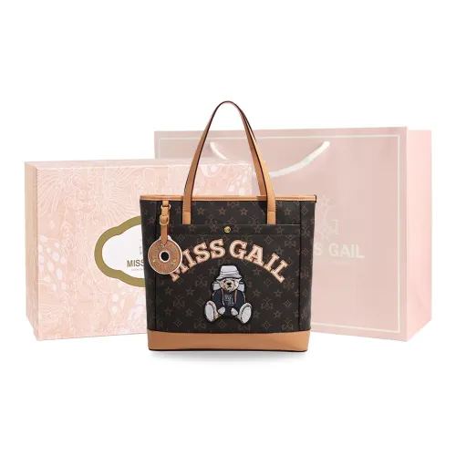 MISS GAIL Artificial Leather Handheld Shoulder Bag Regular Women's Monogram Apricot