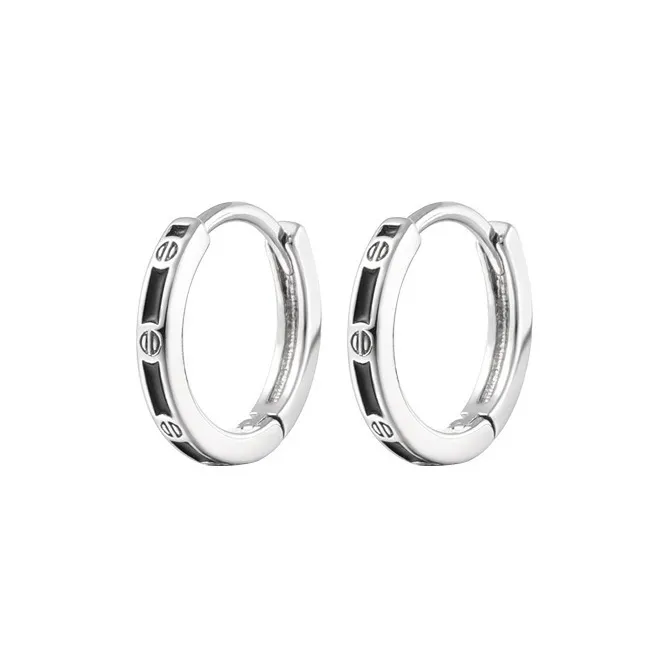 GELUTU Individual Trendy Versatile Alloy Students Everyday Commute Date Hoop Earrings Unisex-2