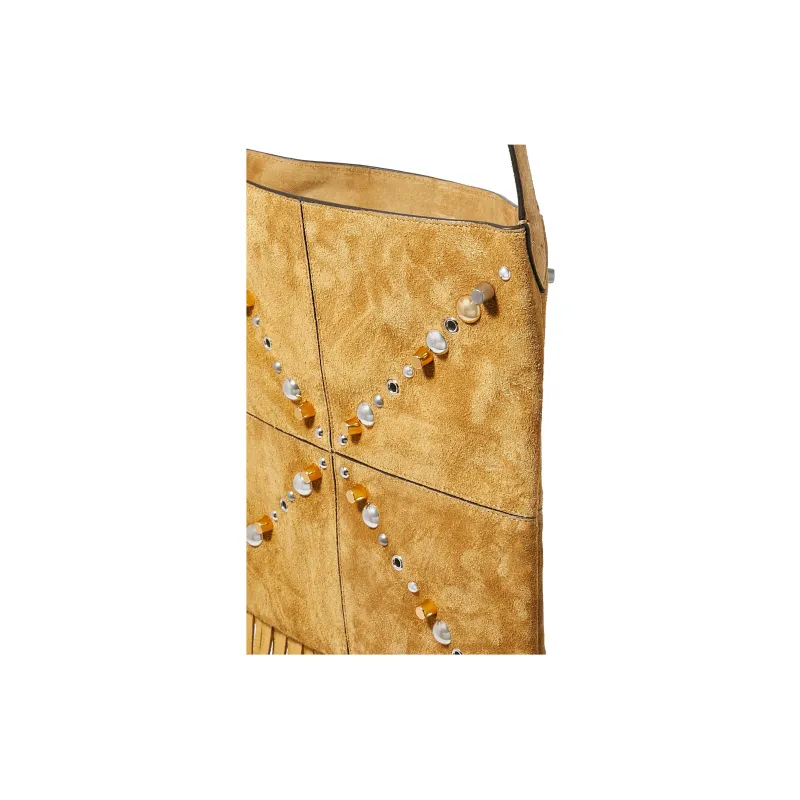 Valentino Suede Shoulder Bag Crossbody Bag Women's Brown-2
