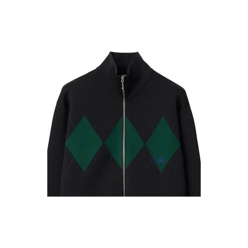 Burberry EKD Embroidered High Neck Knit Jacket-4