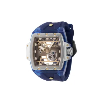INVICTA Wrist Watch Automatic Mechanical Movement Silicone Stainless Steel Strap 54.6mm Gold Dial Men's Watches