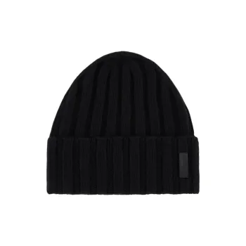 EMPORIO ARMANI Pure Cashmere Ribbed Beanie