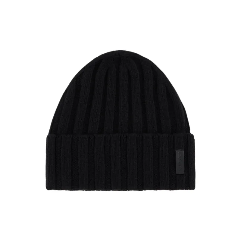 EMPORIO ARMANI Pure Cashmere Ribbed Beanie-0