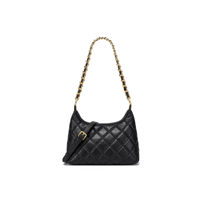 LARTIGENT Cow Leather Versatile Chain Crossbody Bag Commute Shoulder Bag Women's Angora Red/Black-1