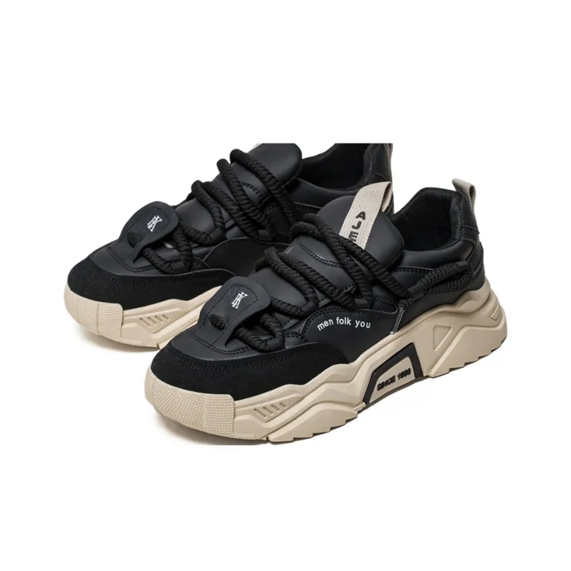 SOURCE Cushioned Anti Slip Wear Resistant Lightweight Height Increasing Low Top Chunky Sneakers Men's-6