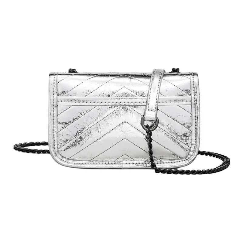 MILLIE'S Cow Leather Underarm Shoulder Bag, Crossbody Bag, Messenger Bag Women's Black/Silver-9