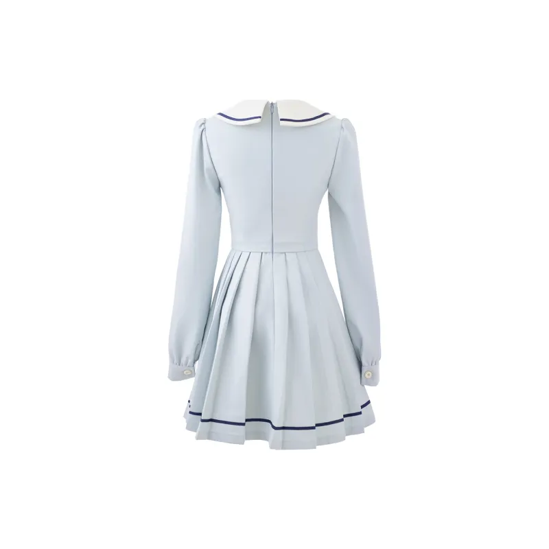 Blovelan Long Sleeved Dresses Women's Distant Sky Blue-1