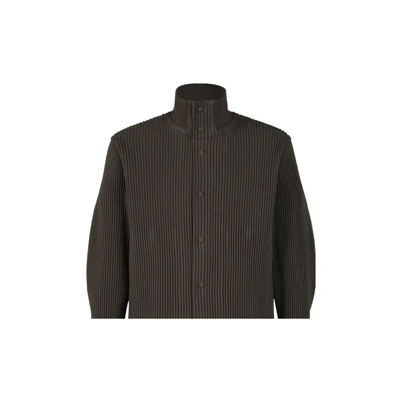 ISSEY MIYAKE Kersey Pleats Jackets Coats Men's Brown-1