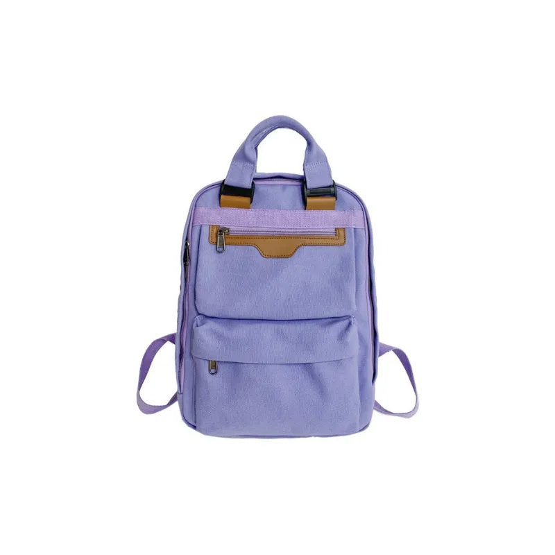 NOMK Canvas Handheld Backpack Unisex Black/Army Green/Green/Ecru/Purple-15