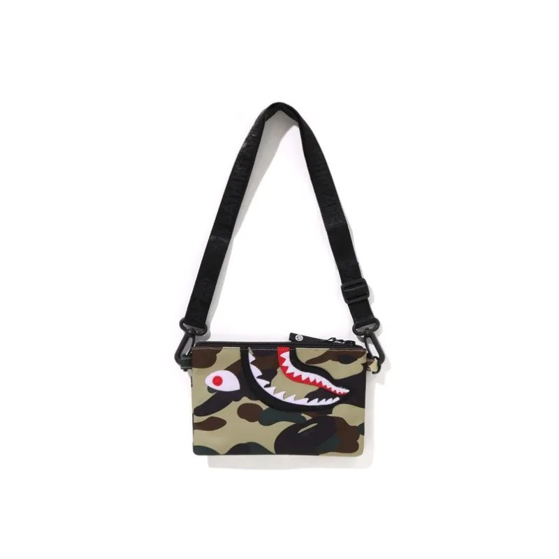 A BATHING APE Polyester Crossbody Bag Kids' Green/Yellow-3