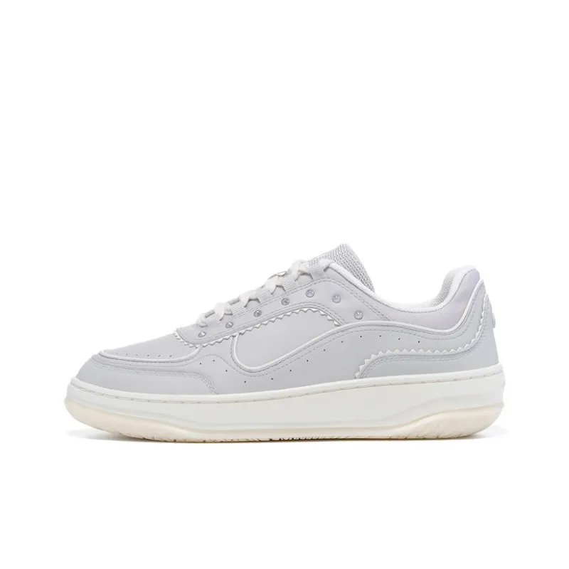 LI-NING 1990 Classic Collection Coverage Cushioning Low-Top Skateboard Shoes Women's Drip Gray-0