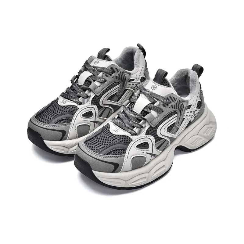 MISTERY Breathable Lightweight Low-Top Chunky Sneakers Women's-14