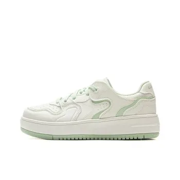 LiNing Cheese Anti Slip And Wear Resistant Breathable Low Top Skateboard Shoes Women's White Green