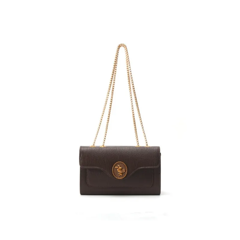OKEKE Polyurethane Shoulder Bag Regular Unisex Brown-2
