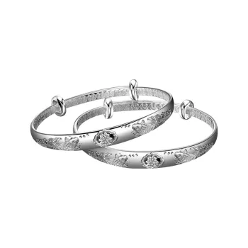 LAOYINJIANG 990 Foot Silver Bangles Kids'