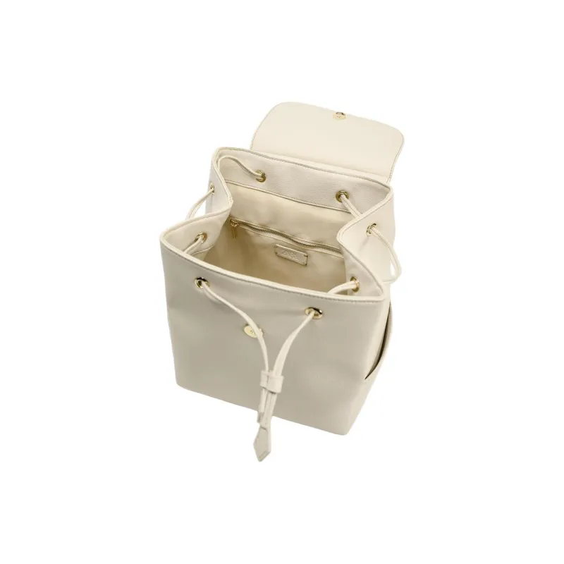 ZARA Polyurethane Backpack Women's Beige-4
