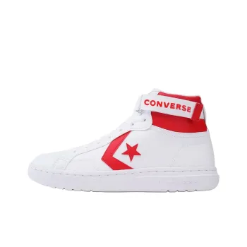 Converse Anti Slip Wear Resistant High Top Skateboard Shoes Men's White Red