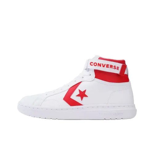 Converse Anti Slip Wear Resistant High Top Skateboard Shoes Men's White Red
