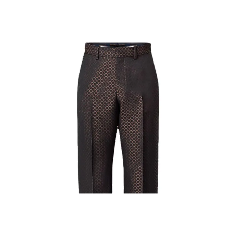 Lv Wool Silk Blend Monogram Evening Cigarette Pants-4