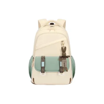 RUIPAI Fabric Backpack Regular Unisex Beige Green/Black