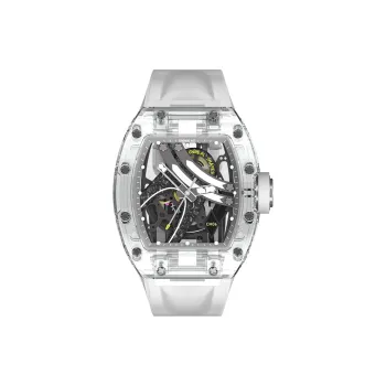 CRONUSART Crystal Fantasy Automatic Mechanical Movement Eco Friendly Fluoroelastomer Strap Watch Unisex Cut Out Dial