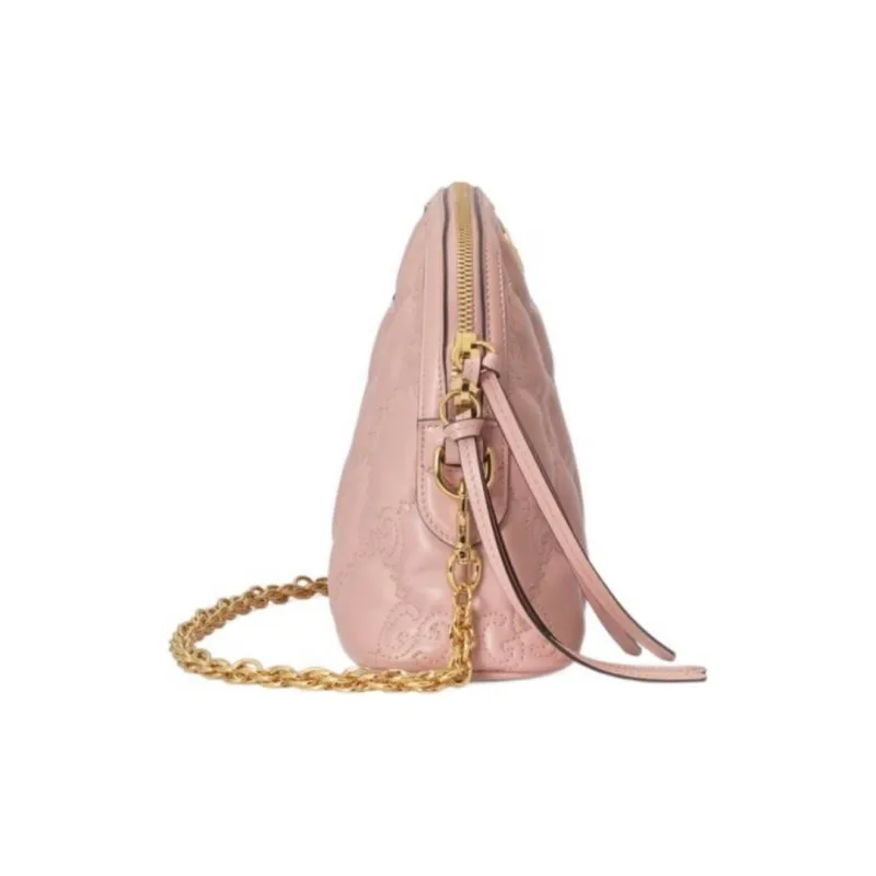 GUCCI Ophidia Leather Shoulder Bag Small Size Women's Light Pink-3