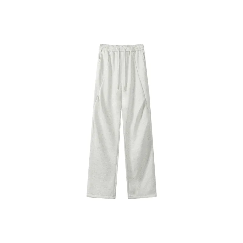 ROSECREED Knitted Sports Pants Unisex White Heather Gray-0