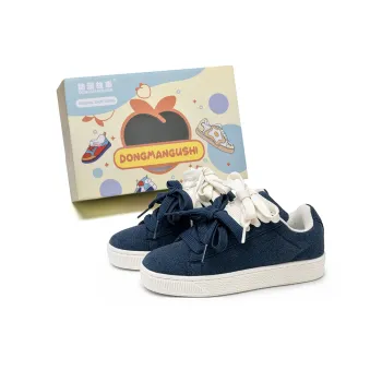 Anime Story Low Top Skateboard Shoes Unisex Navy Blue