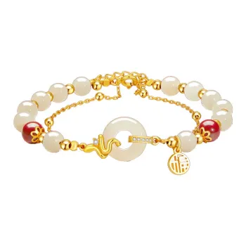JINLIUFUJIXIANG Hetian Jade Bracelets White Jade/Pale Greenish White Jade Women's