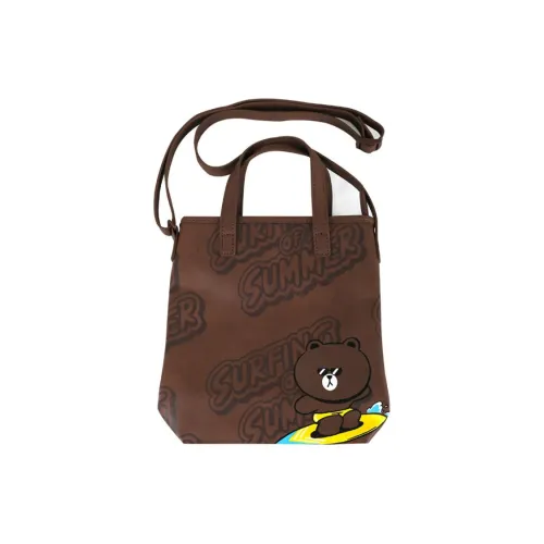 LiNing LINE FRIENDS Artificial Leather Crossbody Bag Shoulder Bag Handbags Regular Unisex Brown