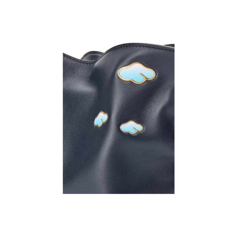 LOEWE Flamenco Cow Leather Shoulder Bag, Crossbody Bag Mini Women's Dark Blue-7