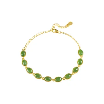 Emerald Hetian Jade Bracelets Jasper Women's
