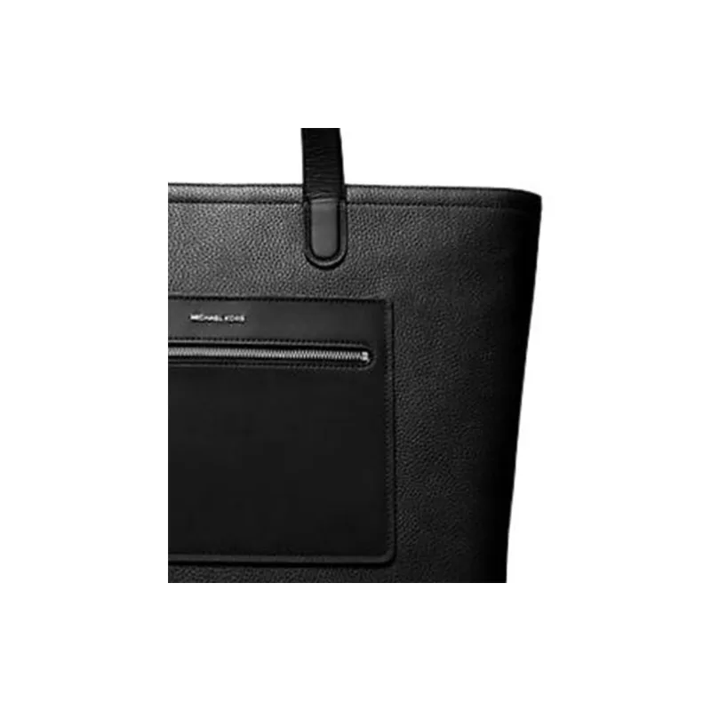 MICHAEL KORS Hudson Litchi Grain Leather Tote Bag Shopping Bag Handbag Shoulder Bag Men's Black-2