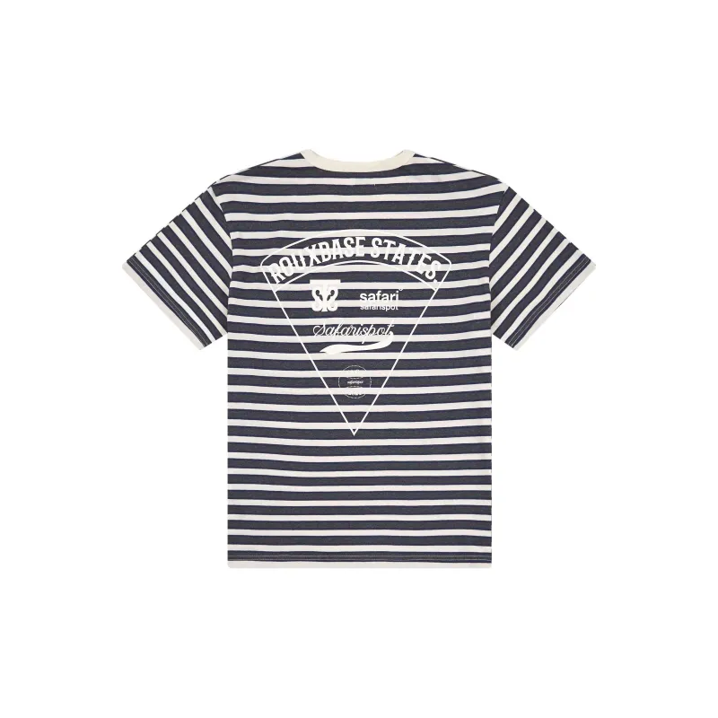 Safarispot ROUX BASE SCHOOL EAT THE PIZZA STRIPE TEE T-Shirt Unisex CHARCOAL/Charcoal Gray-1