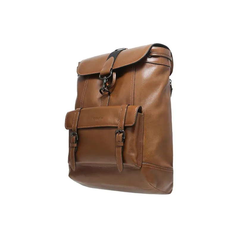 COACH Bleecker Leather Laptop Backpack Large Size Men's Brown-1
