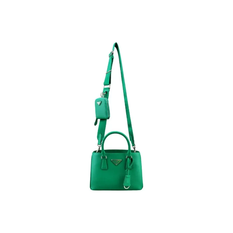 PRADA Galleria Killer Bag Saffiano Leather Handbag Mini Women's Green-4