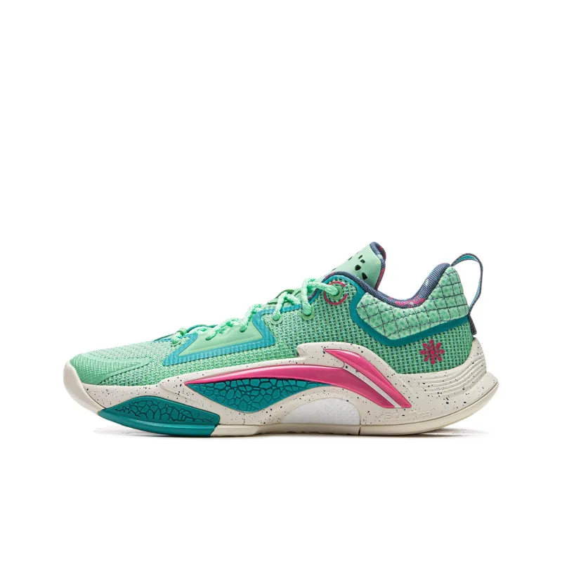 LiNing BadFive Hunter 1 Slip Resistant Coverage Lightweight Rebound Low Top Outdoor Basketball Shoes Men's Green-0