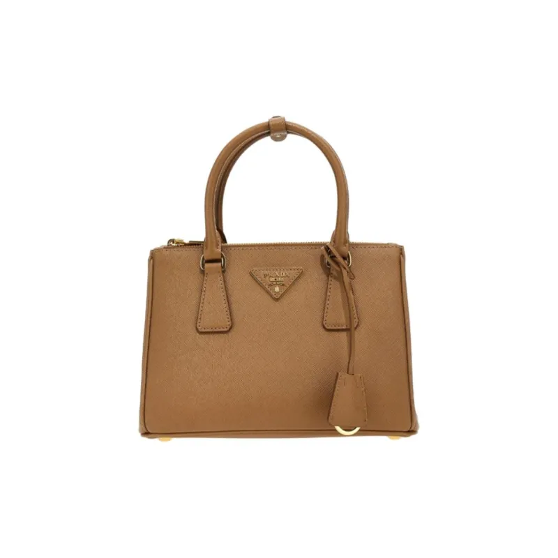 PRADA Cow Leather Tote Bag Shopping Bag Shoulder Bag Handbag Women's Brown-1
