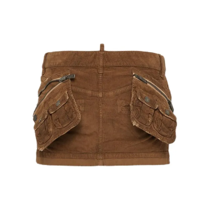 DSQUARED 2 Corduroy Cargo Mini Skirt-1