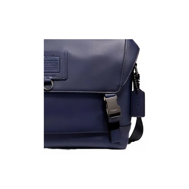 COACH Rivington Leather Messenger Bag Briefcase One Shoulder Handbag Men's Dark Blue-2