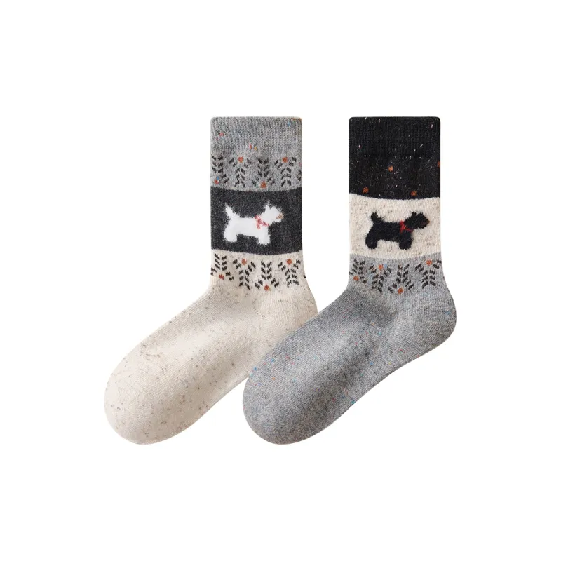 Temooues Mid Calf Socks Women's Combo Set-9