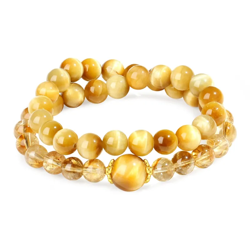 PUTUOSHANWENCHUANG Tiger's Eye Stone Bracelets Unisex-1
