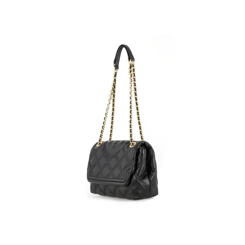 TORY BURCH Fleming Sheepskin Chain Bag, Shoulder Bag, Crossbody Bag Women's Black-1