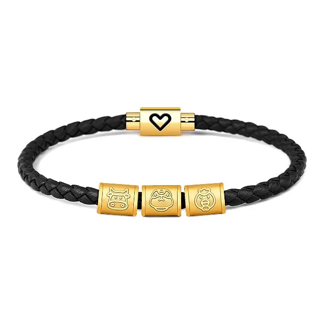HUIYU Alloy Cow Leather Bracelets Unisex-20