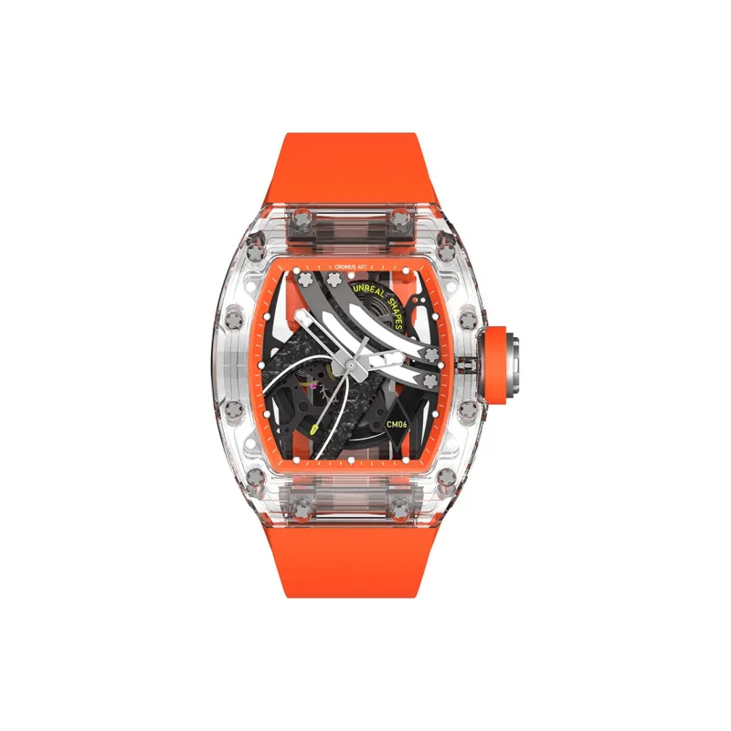 CRONUSART Crystal Fantasy Automatic Mechanical Movement Eco Friendly Fluoroelastomer Strap Watch Unisex Cut Out Dial-35