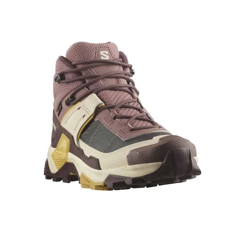 SALOMON X ULTRA 5 Anti-Slip Wear-Resistant Mid-Top Hiking Shoes Women's Beige Umber-2