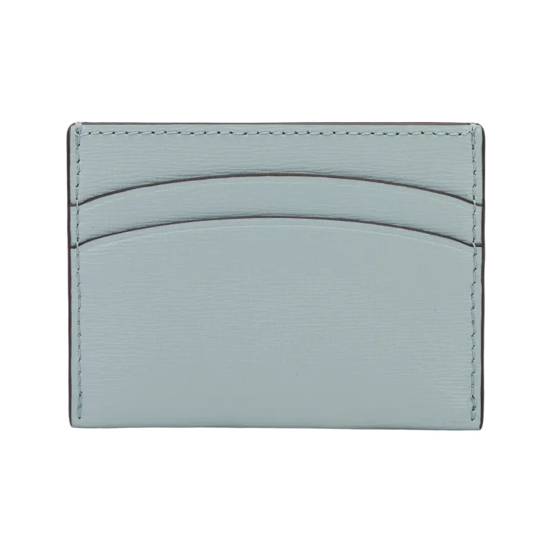 TORY BURCH Robinson Leather Card Holder Women's Gray-2