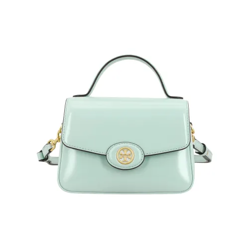 TORY BURCH Robinson Patent Leather Shoulder Bag Crossbody Bag Handbags Small Size Women's Light Blue