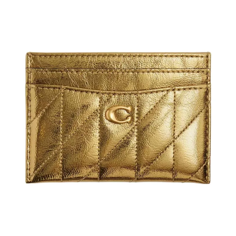 COACH Essential Leather Card Holder Mini Women's Gold-0